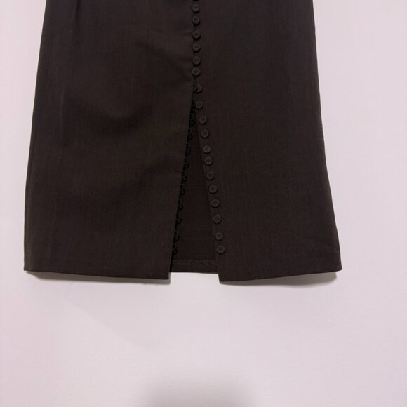 NWT Mango High Waist Button Slit Pencil Skirt Brown Petite / XS - Picture 4 of 10